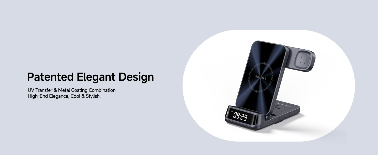 Бездротова зарядка SwanScout для Google Pixel 9 Pro Fold/9a/9/Fold/8/7/6, Pixel Watch 3/2, Fitbit Versa 4/3 (708G2, без адаптера)