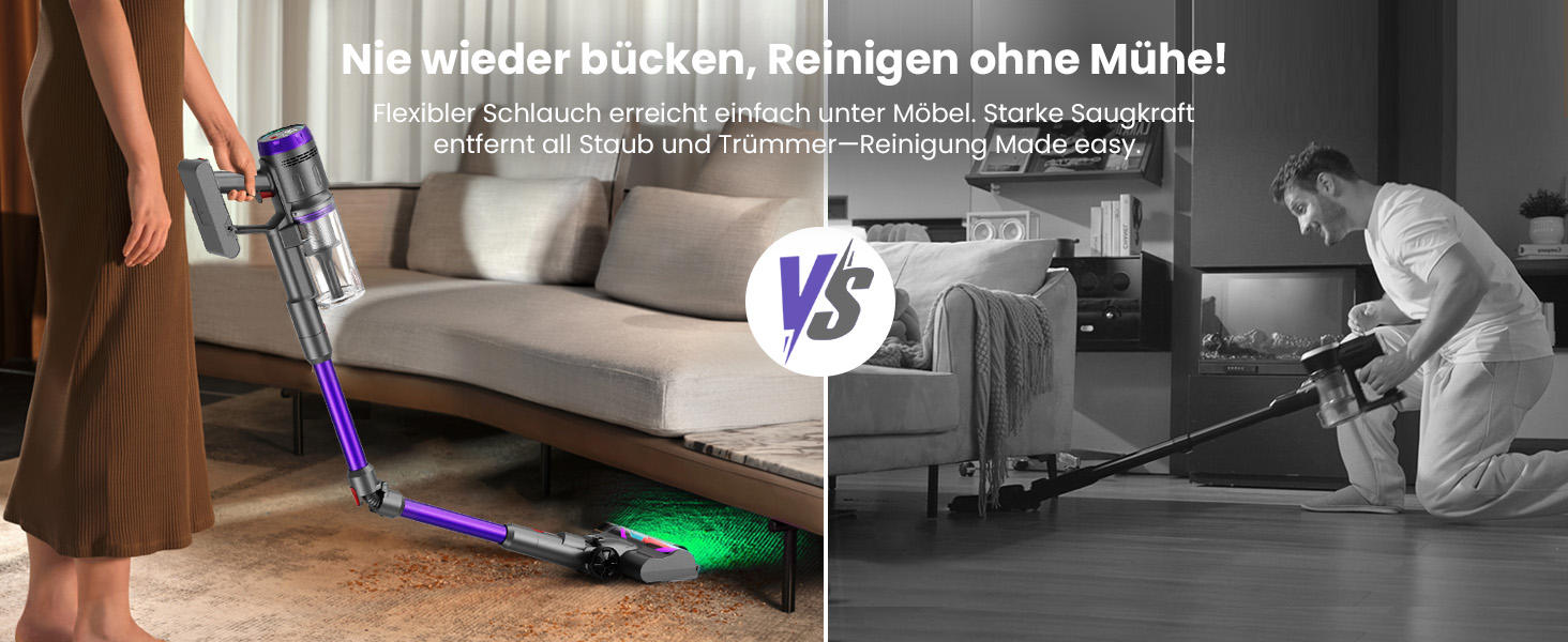 Бездротовий акумуляторний пилосос NOVAX T80 Flex: 600W, 58000Pa, 75 хвилин роботи, для килимів, твердих поверхонь та шерсті тварин, з міні-насадкою FurTornado™ та щіткою для видалення кліщів