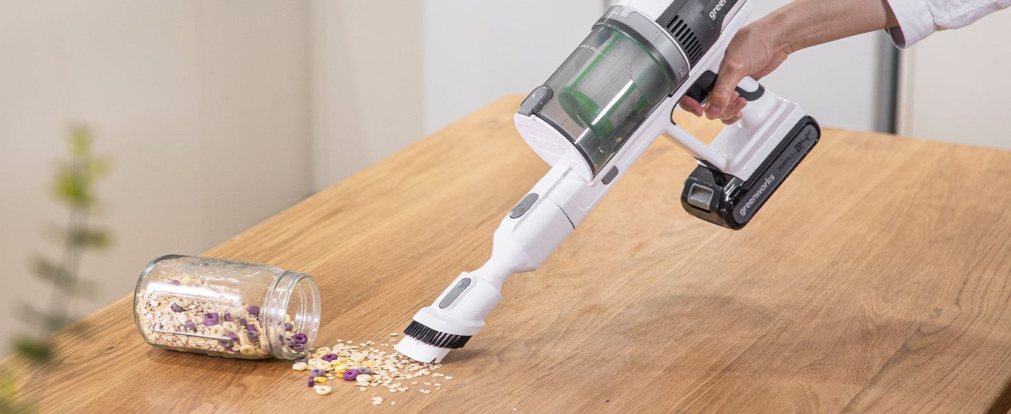 Акумуляторний пилосос Greenworks GD24SV 5-в-1 без акумулятора та зарядного пристрою, 500W, Hepa-фільтр, насадка для шерсті тварин, 3 режими потужності, 45 хвилин роботи