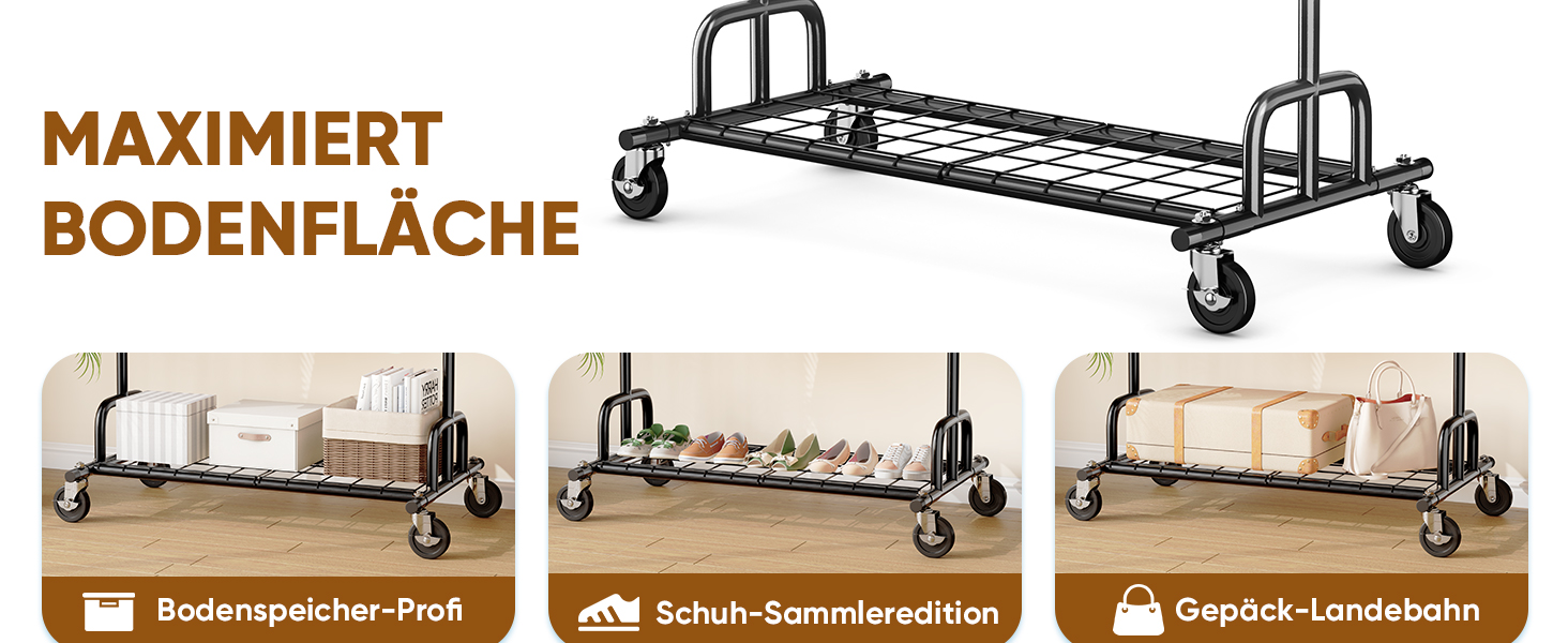 Підвісний стійка для одягу HOKEEPER на колесах, 136 кг, важкий, висувна штанга (S002K)