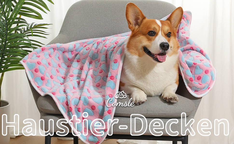 М'яка ковдра для собак та котів Demigeat, 3 шт. – тепла, миюча, для літа та весни, середнього розміру, принт 