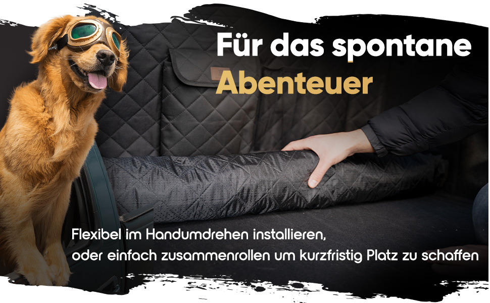 Захист для багажника авто для собак HELDENWERK: стежканий, з захистом бокових стінок та краю багажника, водовідштовхувальний та стійкий до подряпин. Універсальний килимок для багажника для собак