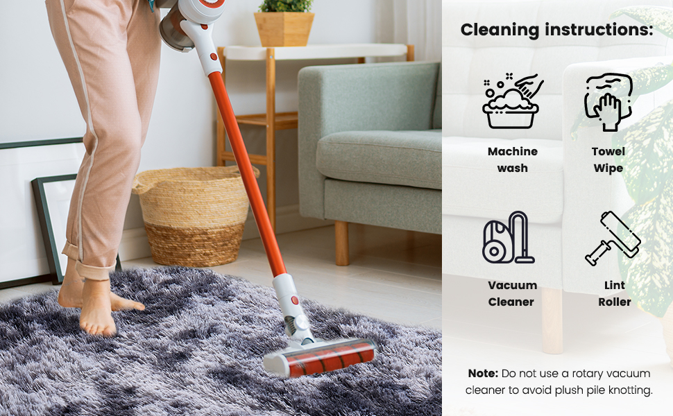 Пухнастий килим для вітальні Hochflor, 160x230 см, антиковзаюча підкладка, для дитячої/вітальні