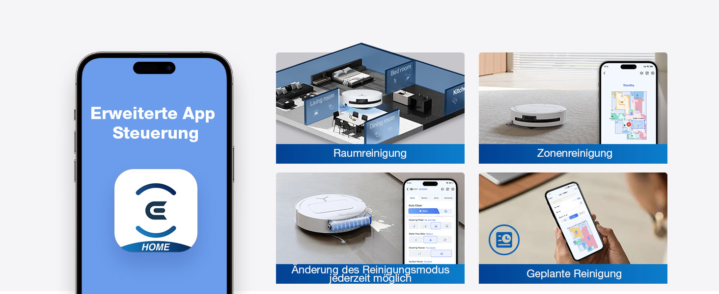 Робот-пилосос ECOVACS DEEBOT T80 Omni з функцією миття підлоги, 18000 Па, OZMO Roller, автоматичне миття мопів, ZeroTangle 3.0, миття гарячою водою (40-75°C), білий