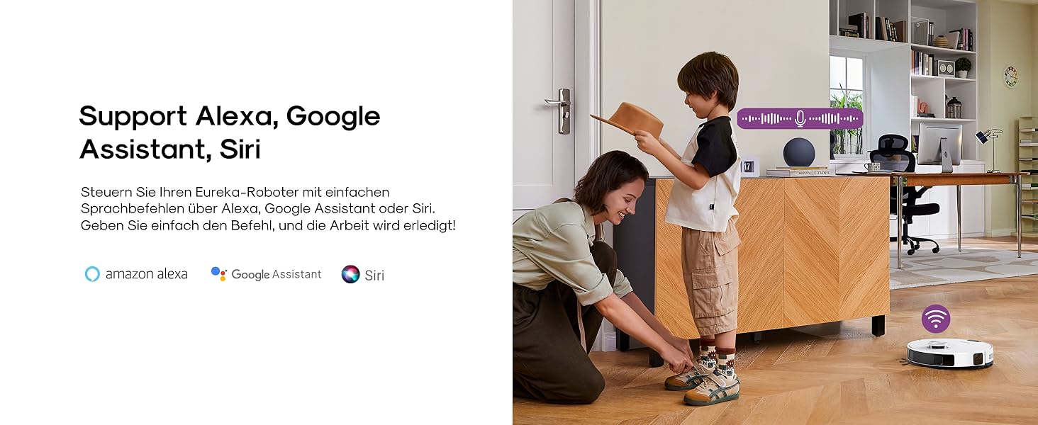 Робот-пилосос Eureka E20 Evo Plus з функцією миття та автопорожненням, 10000 Па, для твердих підлог та килимів, білий