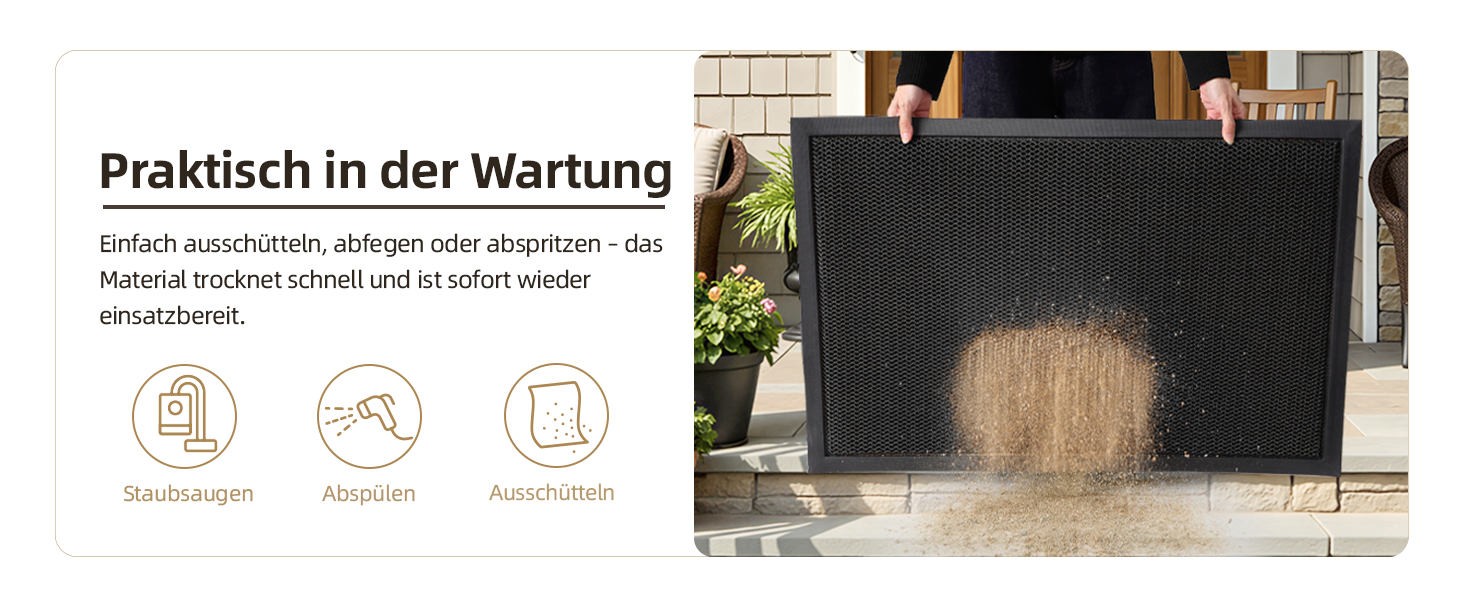 Килимок для дому та вулиці COLOR&GEOMETRY 43x76 см - антиковзаюча, легко миється, для входу, сірий/чорний