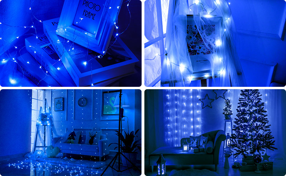 LED штора Anpro 3x3 м, USB, 8 режимів, тепле світло для декору кімнати