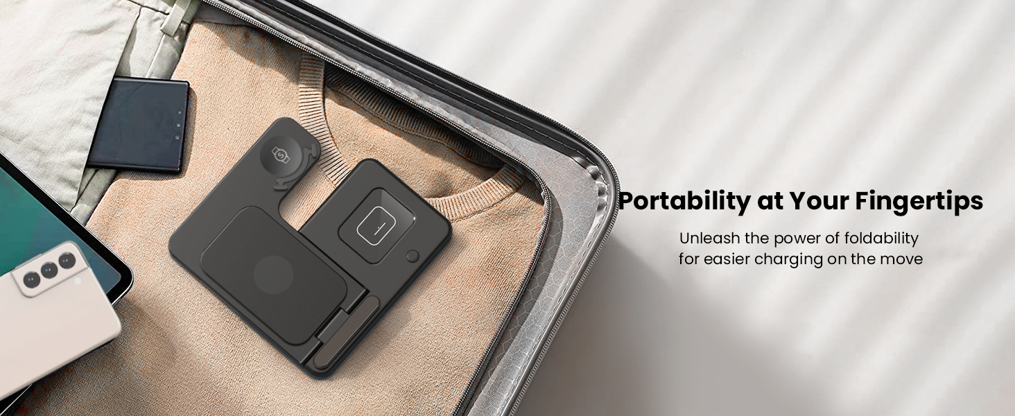 Бездротова зарядка GEEKERA 3-в-1 для Samsung: S25/S24/S23/S22, Galaxy Watch 8/7/6/5/4/3, Galaxy Buds (Чорний)