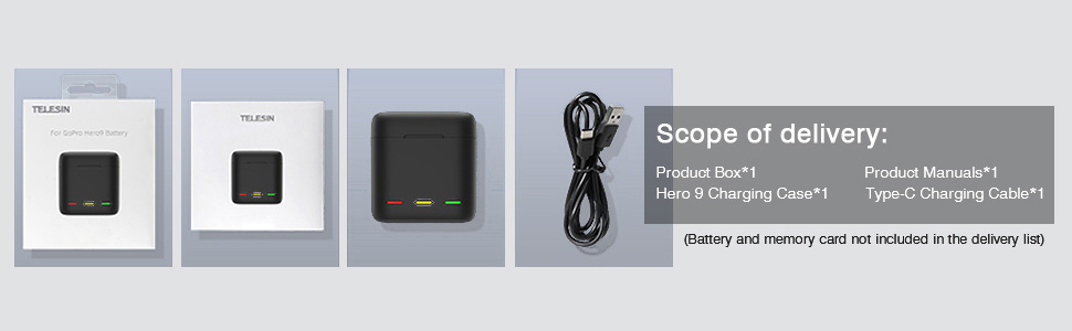 Зарядний пристрій для GoPro Hero 13 Black — 3-канальний зарядний пристрій з швидкою зарядкою, USB-C кабель. Сумісний з GoPro Hero 13 Black, оригінальним акумулятором (без акумулятора). Підходить для Hero 12/11/10/9