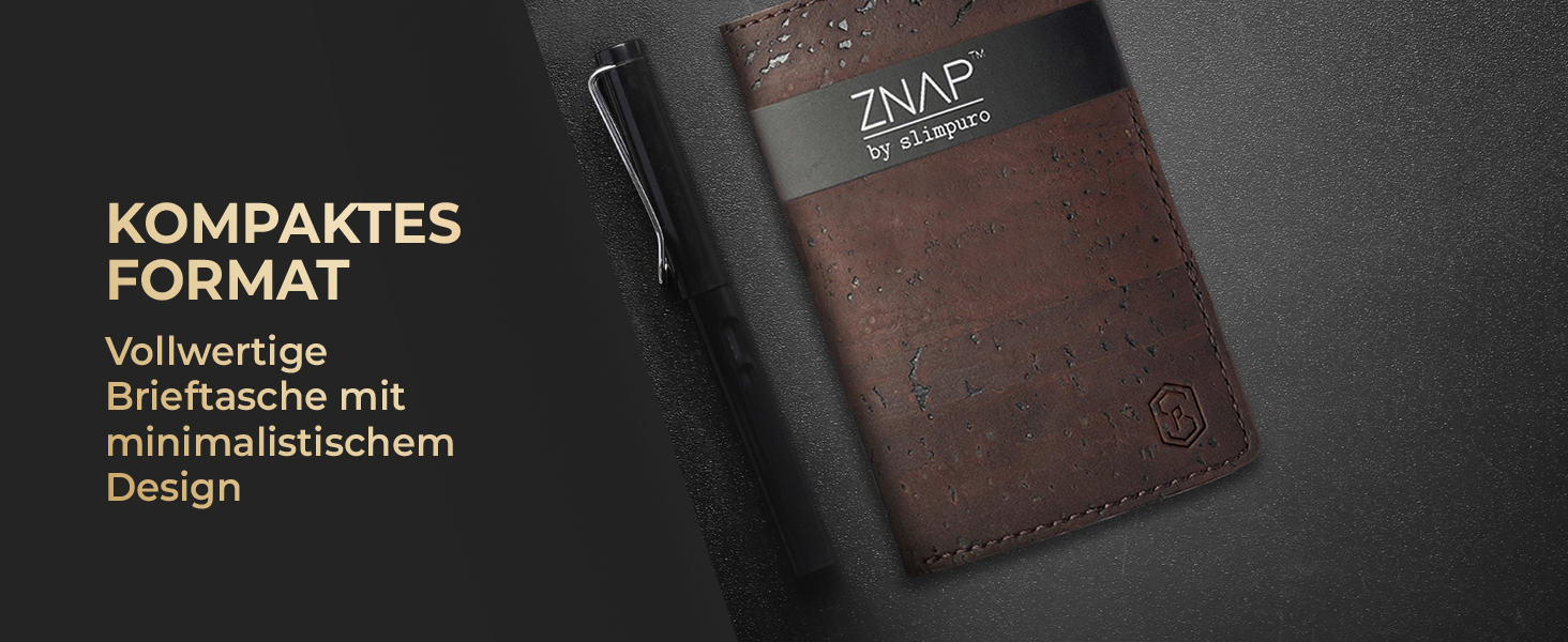 ZNAP® Slim Wallet - Тонкий картхолдер для чоловіків з RFID захистом, чорний (12 карт)