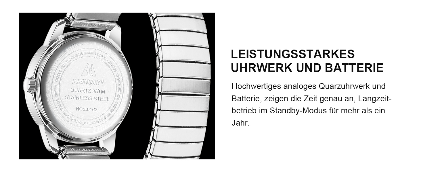 Жіночий годинник LN LENQIN: Водонепроникні годинники для жінок з нержавіючої сталі, кварцовий механізм, аналоговий дисплей, регульований ремінець, сріблястий колір, білий циферблат