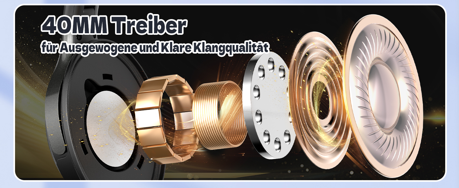 BERIBES Бездротові навушники Over-Ear Bluetooth з мікрофоном, 65 годин роботи, 6 EQ-режимів, HiFi Stereo, чорний