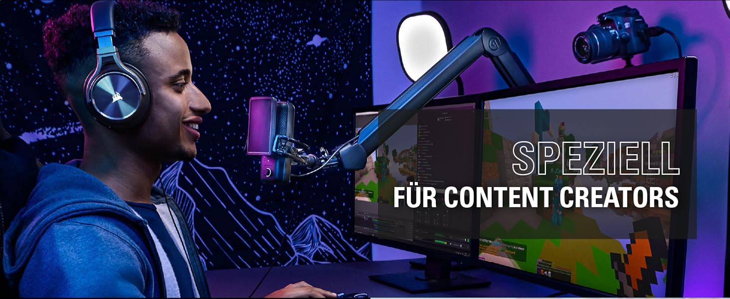 Elgato Wave:3 - Професійний USB-конденсаторний мікрофон для стрімінгу, подкастів, геймінгу та home office, безкоштовне програмне забезпечення для мікшування, плагіни звукових ефектів, захист від спотворень, Plug & Play, для Mac - PC мікрофон