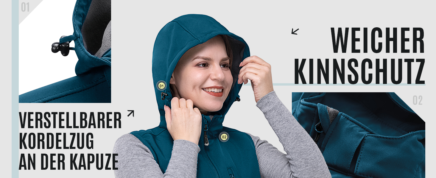 Жіночий софтшеллова жилетка 33000ft з капюшоном, флісовою підкладкою, водонепроникна та вітрозахисна спортивна жилетка з 5 кишенями для їзди на конях, бігу, походів, XXL, чорний