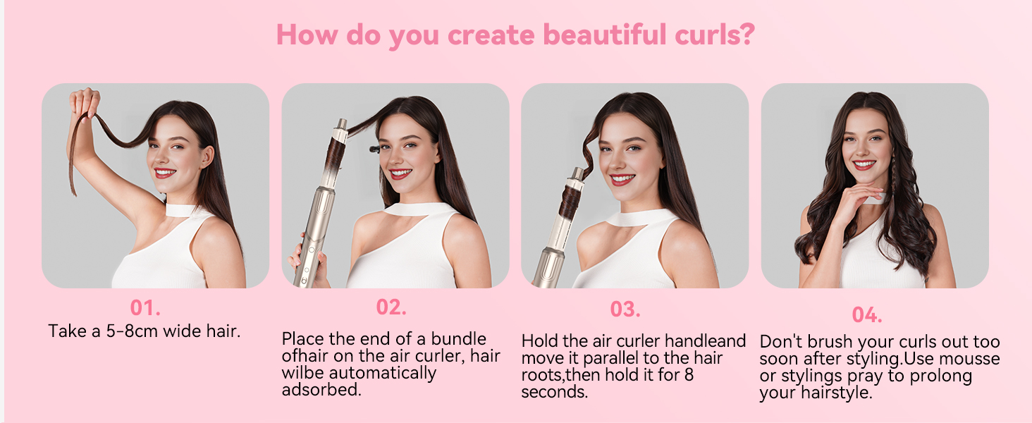 Набір для стайлінгу волосся 5 в 1 Atopskins Air Styler 1400W: іонний фен, вирівнювач, плойка Auto-Wrap та круглі щітки для об'єму та гладкості, Gold