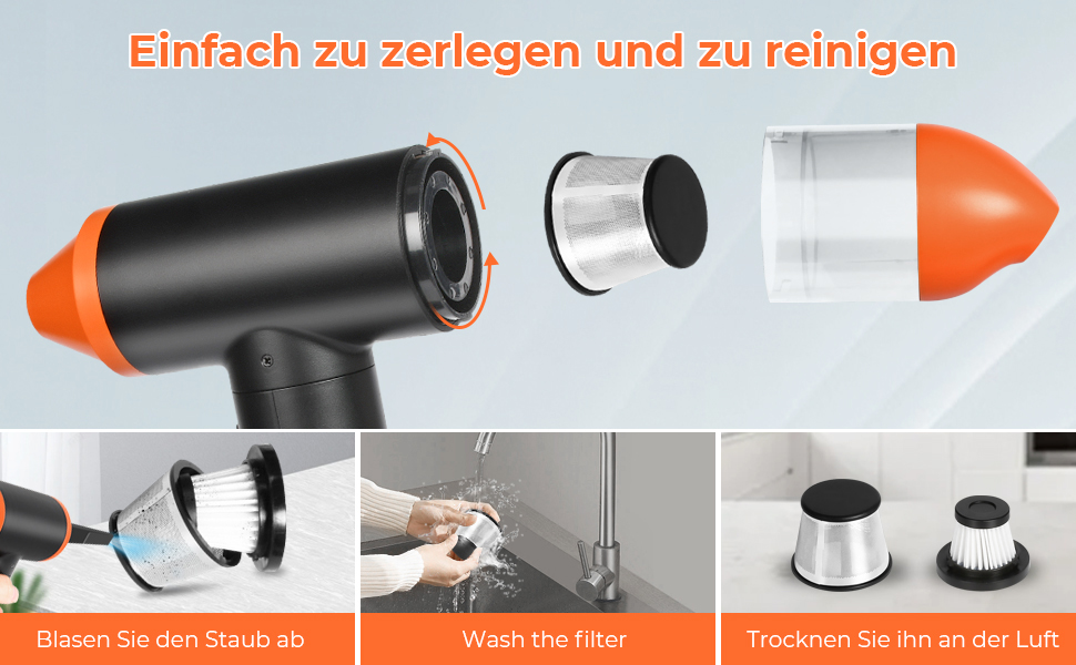 Електричний пилосос-фен 3-в-1 Staubgebläse: потужний, для чищення клавіатури, дивану, авто (110000 об/хв, 13000 Па)