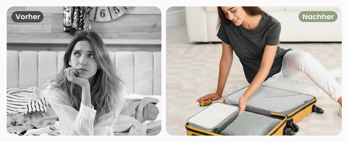 Органайзери для валізи Packing Cubes, 8 шт., сірі - дорожній набір для подорожей, водонепроникні, з косметичкою