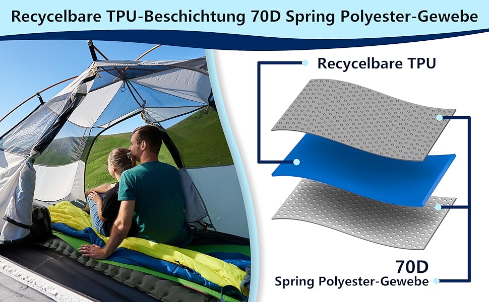 Каремат самонадувний Isomatte 10 см, ультралегкий, з помпою-насосом для кемпінгу, пікніків, відпочинку на природі, туризму та відпочинку на пляжі. Сірий колір.