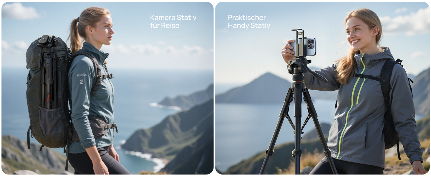 Штатив для камери та смартфона Lamicall Tripod: посилений трипод з швидким відкриттям, вантажопідйомність 8 кг, висота до 170 см, 4 рівні регулювання, помаранчевий