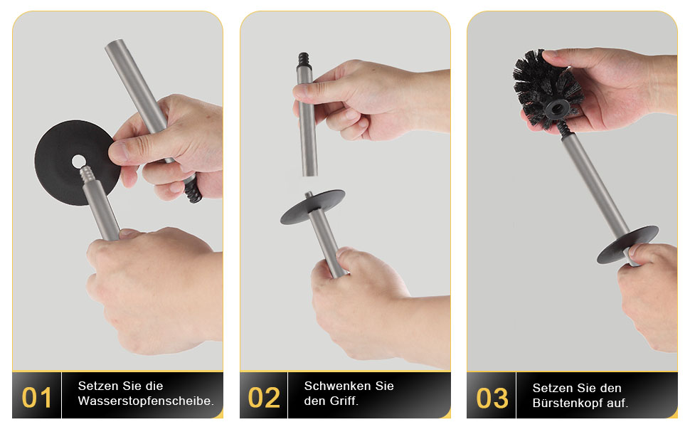 Підлогова щітка для унітазу Dazi з нержавіючої сталі, металева, матова, з 2 довгими щітками для глибокого очищення, запобігає розбризкуванню та засміченням (нікель)