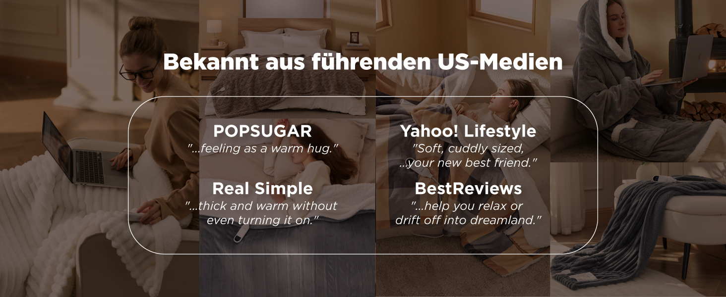 Електрична ковдра BEDSURE з автовимкненням, 130x180 см, сіра - ідеальний подарунок для мами на Різдво