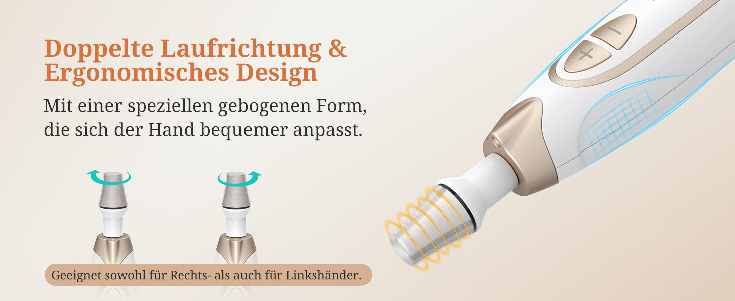 Електричний фрезер для ніг PELCAS з LCD дисплеєм: професійний набір для манікюру та педикюру, акумуляторний, для товстих нігтів та кутикули, біле золото