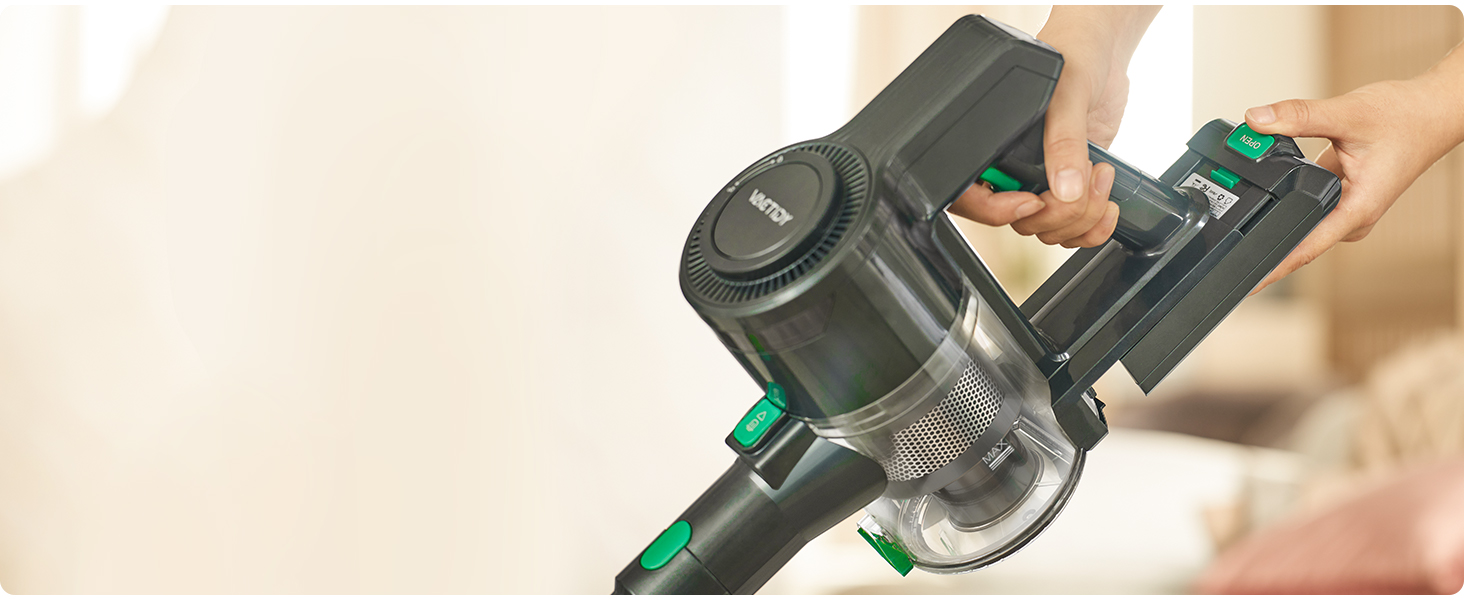 Бездротовий акумуляторний пилосос Vactidy V9 з LED-підсвічуванням, 30KPa, до 45 хвилин роботи, для видалення шерсті тварин, твердих поверхонь та килимів, чорний