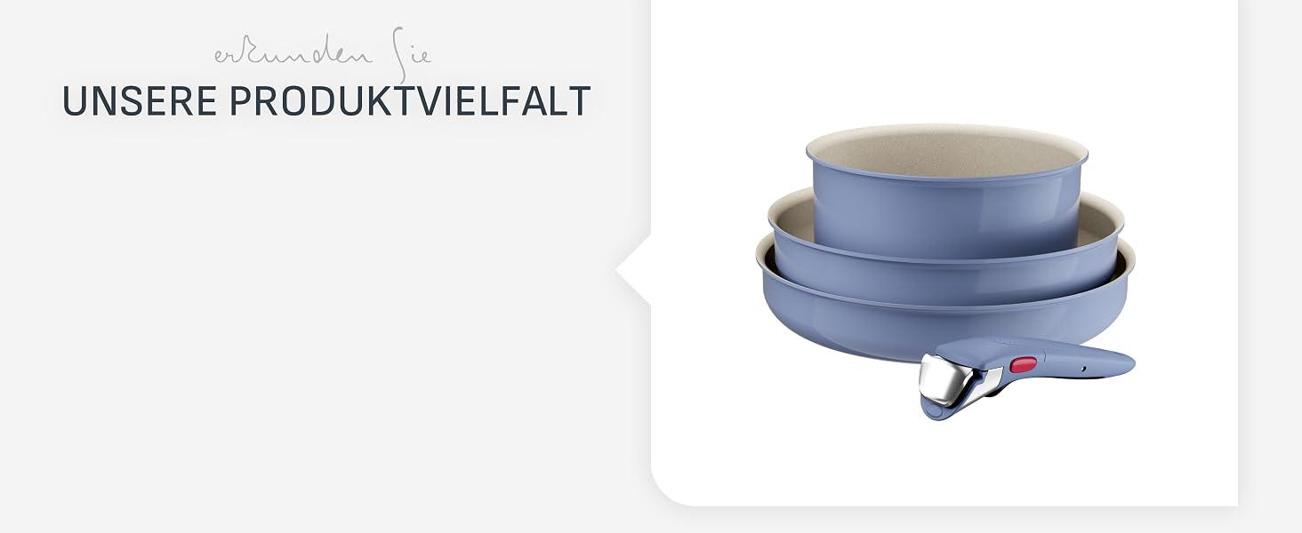 Набір посуду Tefal Mineralia+ Stone White On, 7 предметів, антипригарне покриття, Thermo-Signal, для всіх типів плит, білий, G199S544