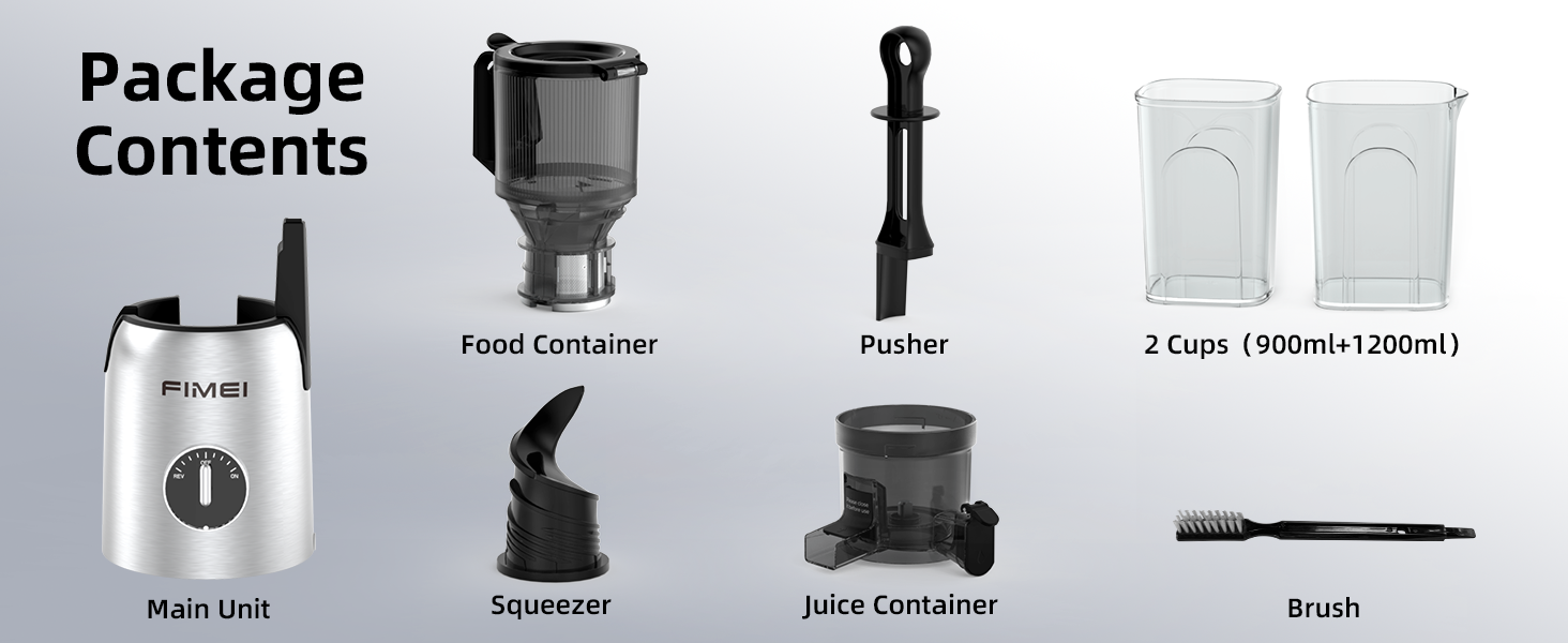 Шнекова соковижималка FIMEI Slow Juicer з широким завантажувальним отвором 135 мм