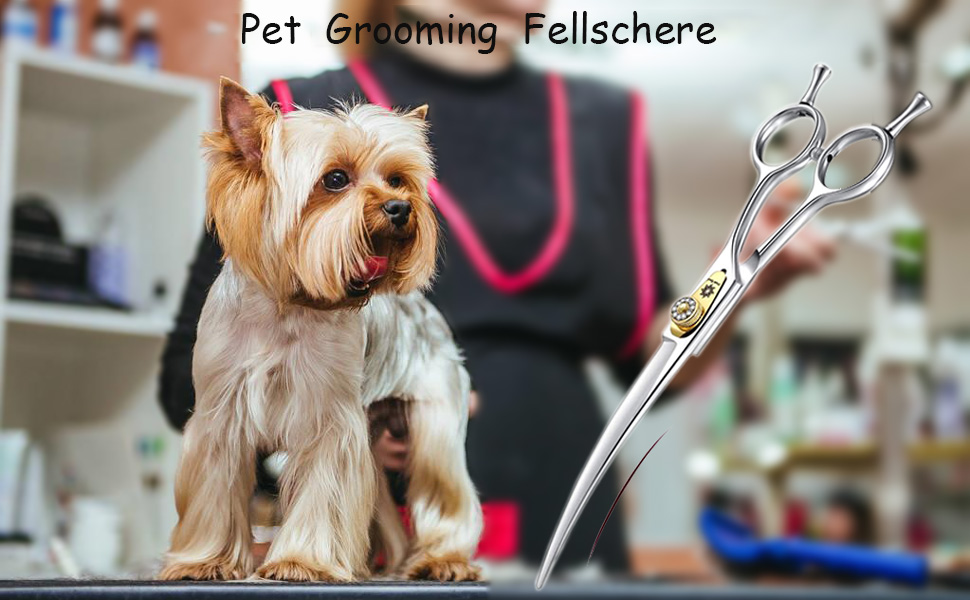 Професійна фенувальна ножиця для собак Dream Reach 7 дюймів (440C сталь)