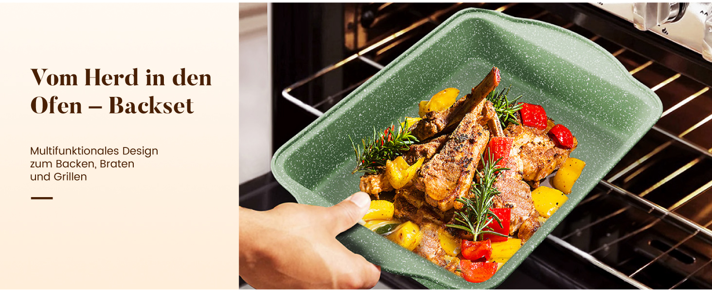 Набір посуду Kitchen Academy для індукційних плит, 17 предметів, антипригарне покриття, зелений