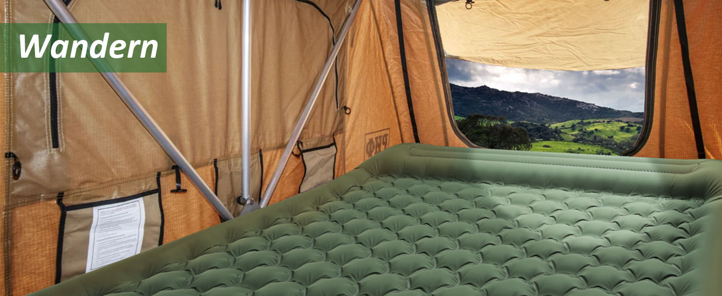 Каремат самонадувний Camping 2025, 12 см, з підголівником 16 см та помпою - для туризму, пляжу, кемпінгу. Ультралегкий, міцний