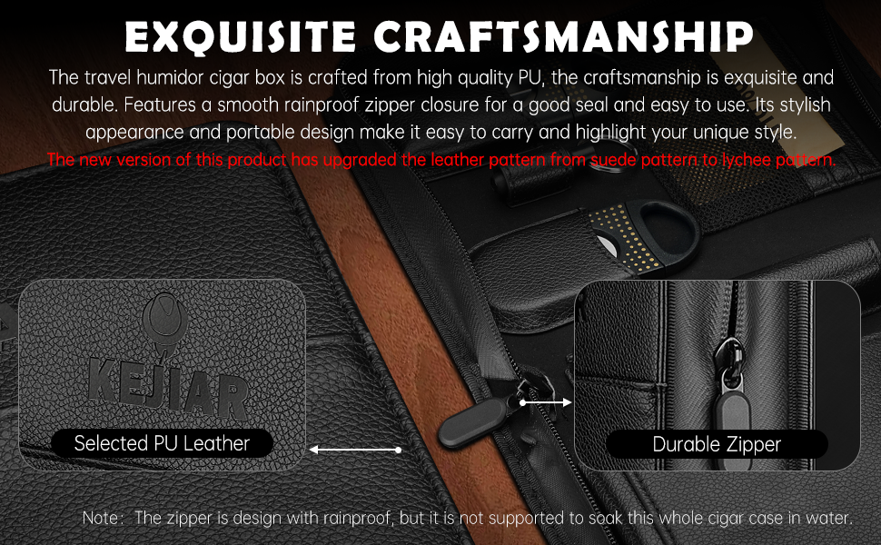 KEJIAR Набір для зберігання сигар: Humidor, ріжучий інструмент, зволожувач, коричневий
