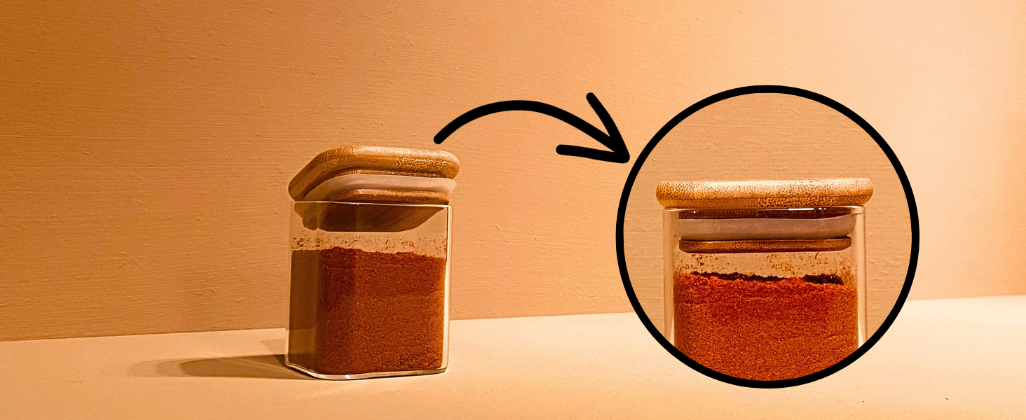 Spice Jars Square I 12 x 160 ml Set I Increased Glass Thickness I Stackable Spice Containers with Bamboo Lids I Airtight Spice Storage for the Kitchen I Suitable for Spice Storage