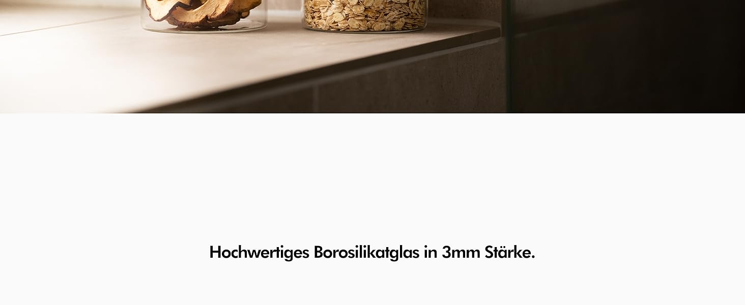 Скляні контейнери для зберігання KIVY з кришкою, 4 шт по 1200 мл - герметичні банки для продуктів, контейнери для кухні з бамбуковою кришкою