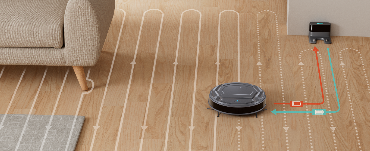 Робот-пилосос LEFANT M210PG з пультом дистанційного керування, 2200Pa, для шерсті тварин, з док-станцією, сумісний з Alexa та керуванням через APP, час роботи 120 хв