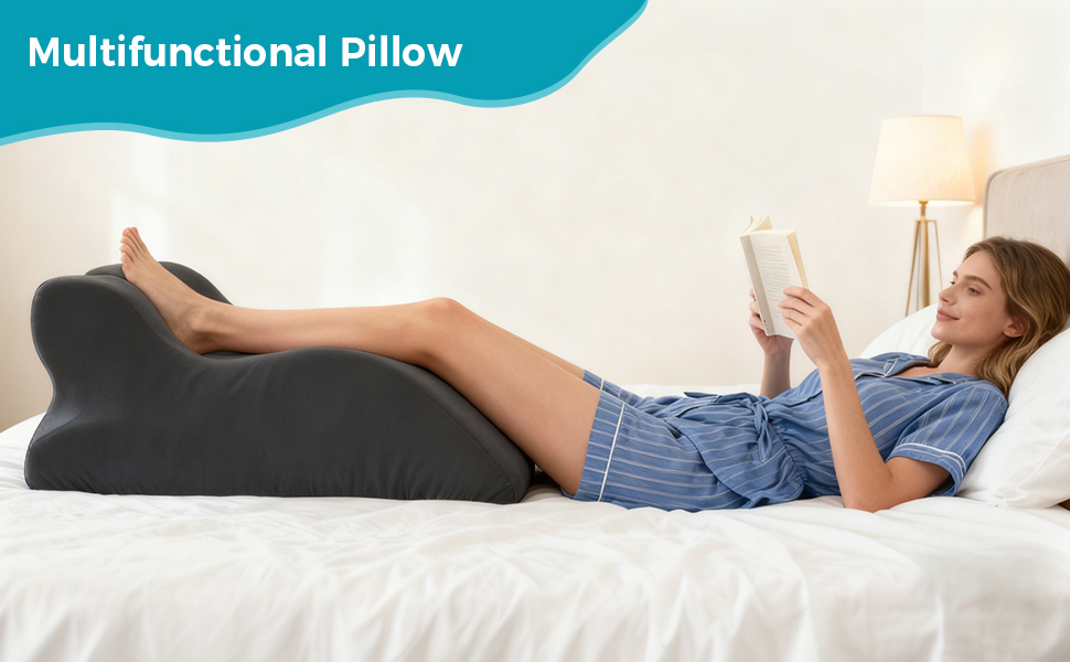 Лежак для ліжка та дивану, подушка-клинок, подушка для спини з ефектом пам'яті, ергономічна подушка для підтримки спини, шиї та ніг, для відпочинку, ігор, читання або перегляду телевізора