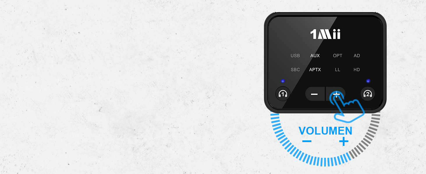 Bluetooth 5.3 трансмітер 1Mii для телевізора з підтримкою aptX Low Latency та Dual Link, B06T6-US