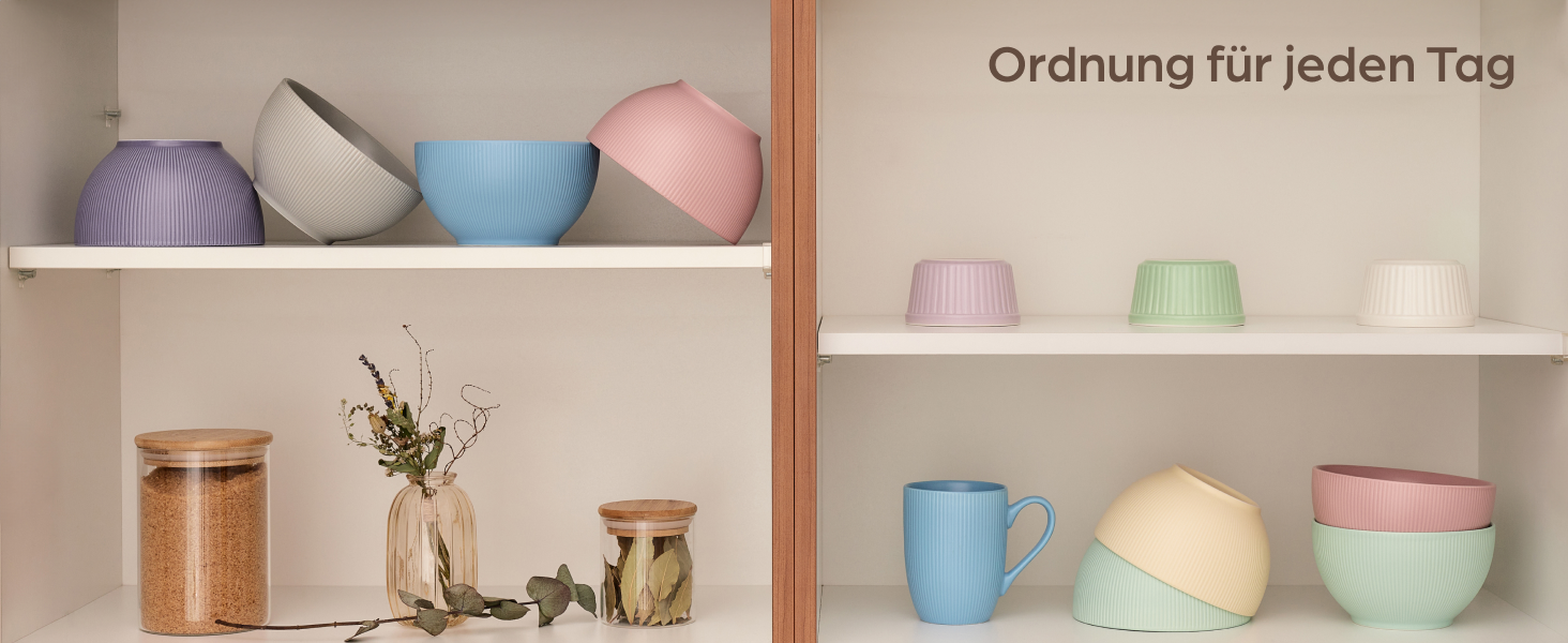 Набір мисок для мюслі Praknu (6 шт.) 700 мл - кераміка, кольорові, матові - великі супові миски, підходять для мікрохвильової печі та посудомийної машини - ідеальний розмір для мюслі, супів або салату