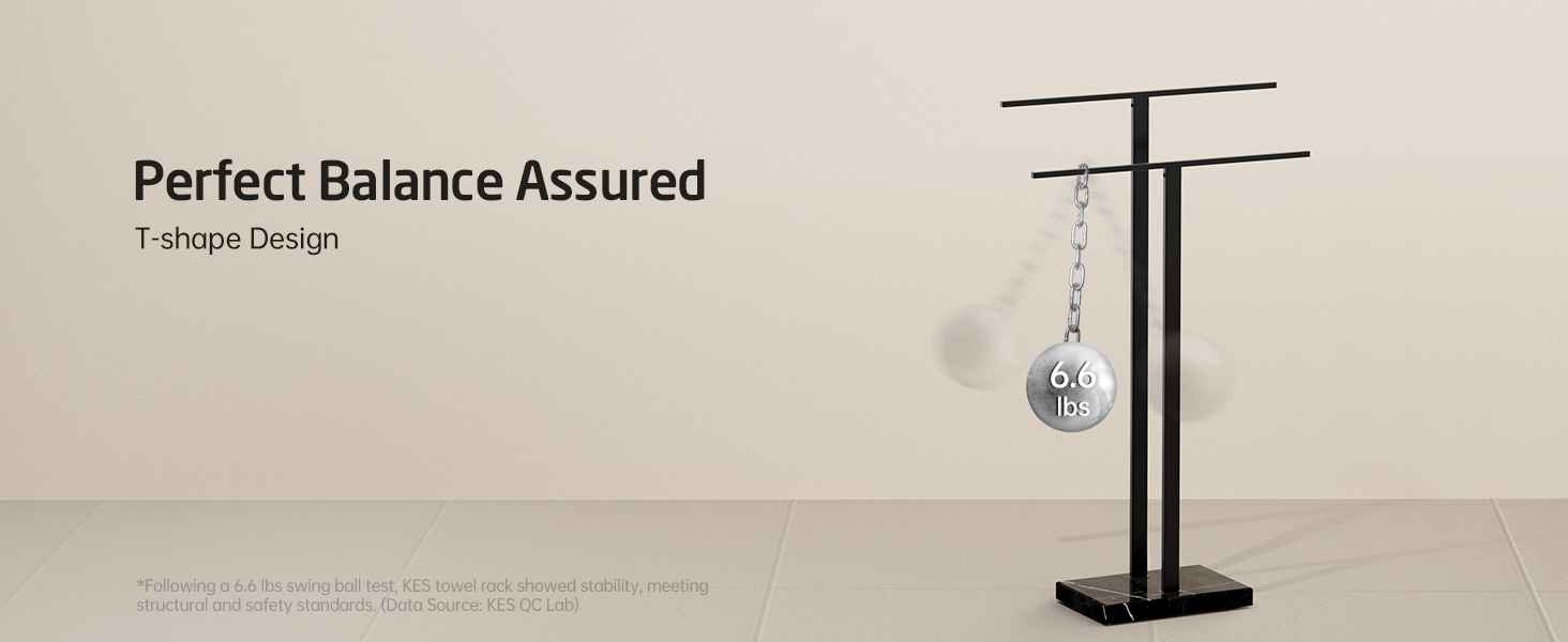 Підставка для рушників подвійна, настільна, з нержавіючої сталі SUS 304, з мамарморовою основою, чорного кольору, 84 см, BTH217-2