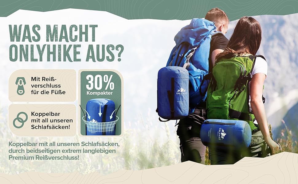 Спальний мішок Outdoor I [300GSM] Теплий, 1700г, для весни, осені та зими [-5°C до 10°C] | Для комфортного сну під час кемпінгу, відпочинку на природі та подорожей [M-XL] | Синій