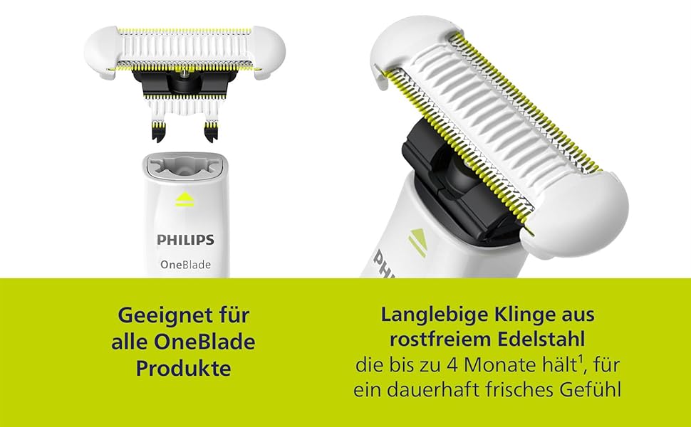 Запасні леза Philips OneBlade QP229/50 Skin Protect для електробритви та тримера, нержавіюча сталь, з захистом шкіри, 2 шт.