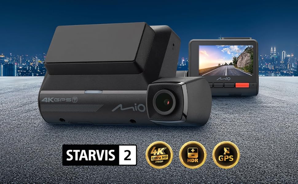 Відеореєстратор Mio MiVue 955W Pro 4K: GPS, Wi-Fi, STARVIS, HDR, Паркувальний режим, 3 роки гарантії