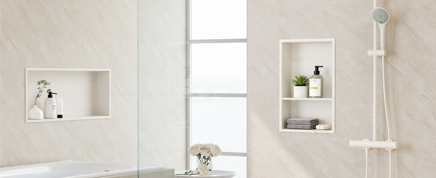 Neodrain Corner Shower Shelf Stainless Steel Shower Shelf Single Shelf Storage for Bathroom 45 x 30 cm, Brushed