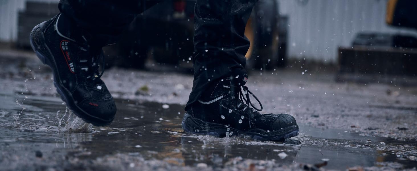 Робочі черевики ELTEN SANDER Pro ESD S3 для чоловіків, текстиль, пластикова капа (легша за сталеву), чорно-червоні, розмір 44 EU Single