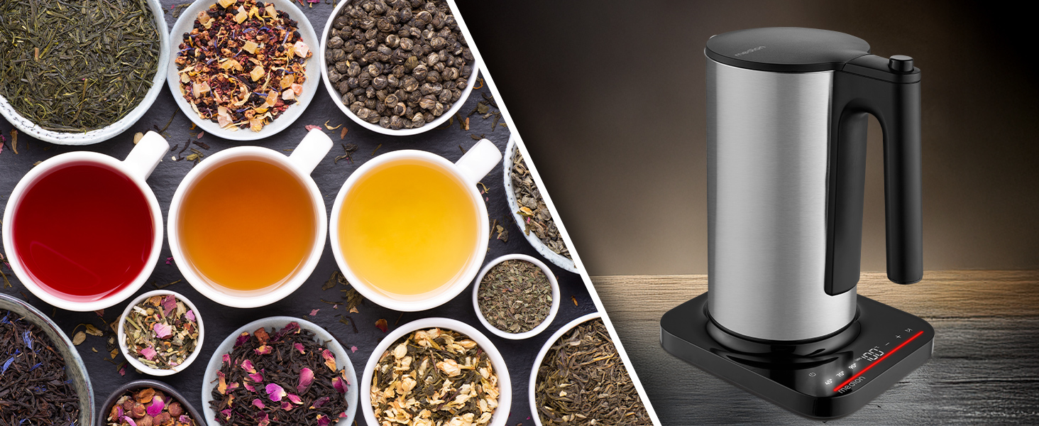 Електричний чайник MEDION LIFE MD12106, 2.2 кВт, 1.5 л, LED-дисплей, LED-підсвітка, автопрограми, захист від дітей, срібний