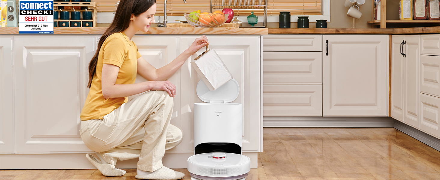 Робот-пилосос Dreame D10 Plus Gen 2 з функцією миття, автоматичним випорожненням, LiDAR-навігацією та потужністю 6000 Pa. Ідеально підходить для прибирання шерсті тварин та килимів. До 285 хвилин роботи від акумулятора.