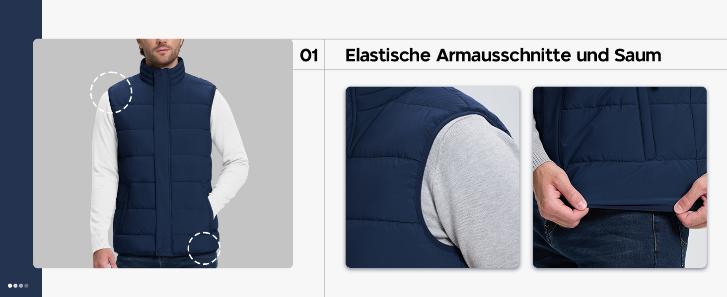 Чоловіча степкова жилетка 33000ft - тепла спортивна жилетка для туризму, гольфу, їзди на конях та активного відпочинку. Водовідштовхуюча жилетка з 4 кишенями. Колір: темно-синій, розмір S