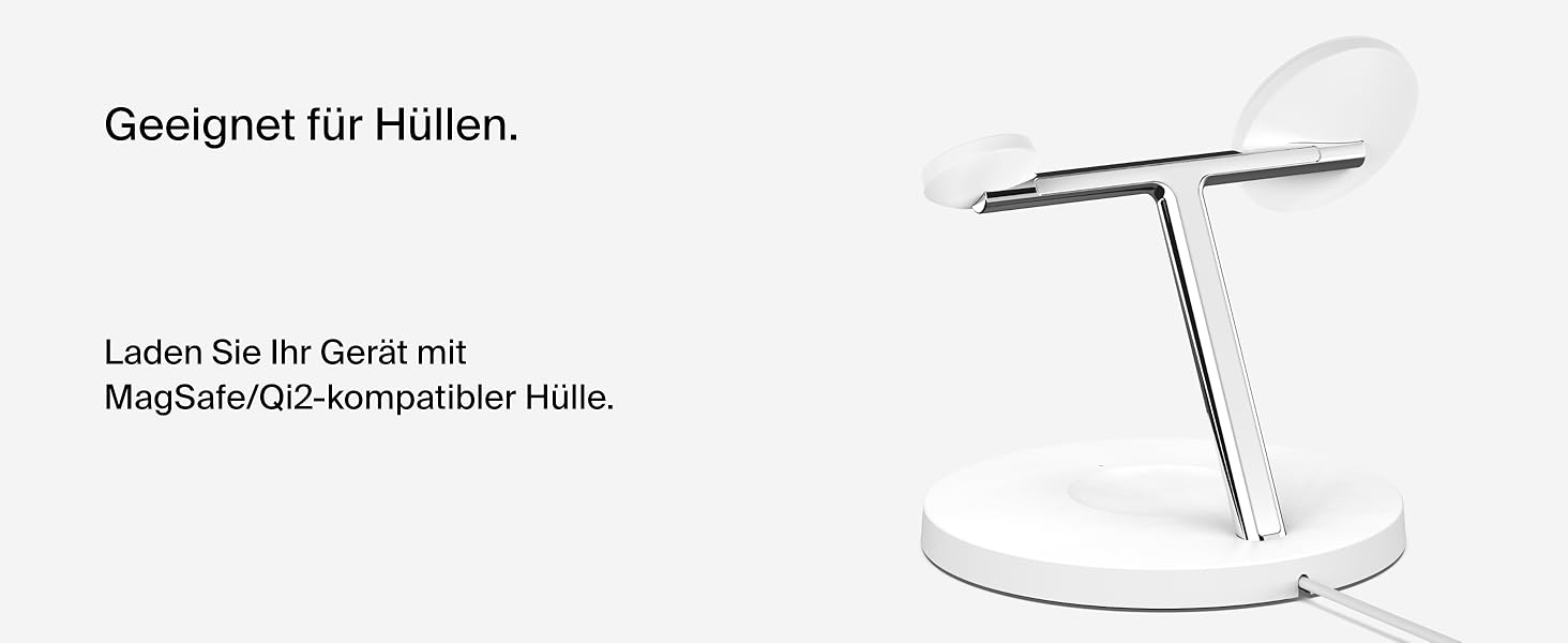 Belkin BoostCharge Pro 3-в-1 MagSafe Бездротове зарядне пристрої для iPhone 13, Apple Watch та AirPods (15W, білий, сумісний з MagSafe/Qi2)