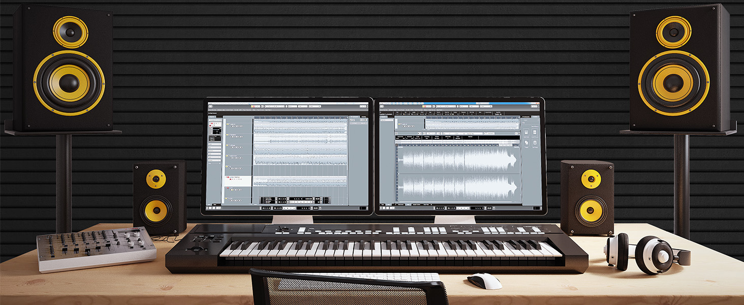 Акустичні панелі TONOR самоклеючі для звукоізоляції, шумопоглинаючі панелі для студії, офісу та дому, 120x60x1.8 см, чорний колір, 4 шт.